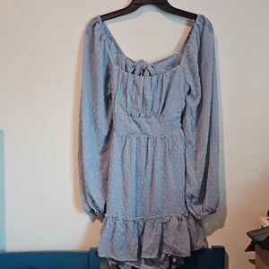 Altared State Blue Long-Sleeve Dress
